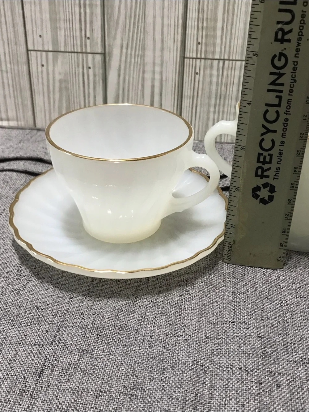 Vintage Anchor Hocking- Fire King Cup & Sauce and Sugar bowl set